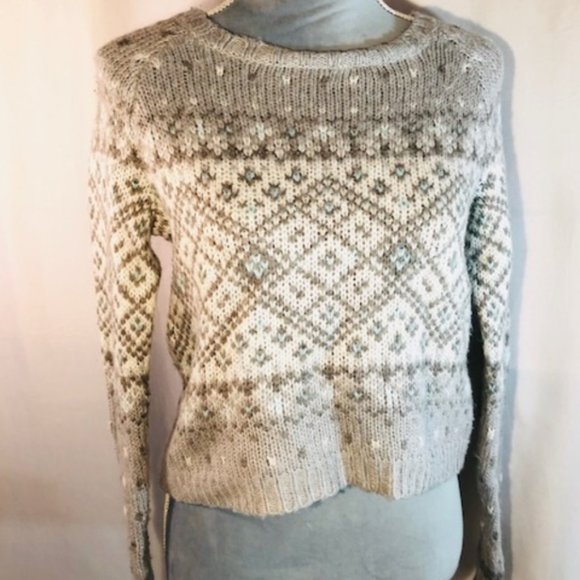 Aeropostale Diamond Pattern Grey & White Sweater - Picture 1 of 8